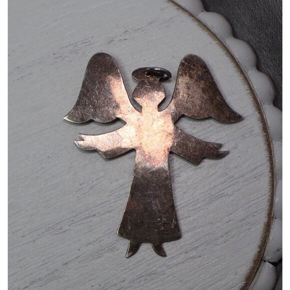 Retired James Avery 925 Hammered Beckoning Angel Charm 5G / 1.8in - Picture 2 of 5